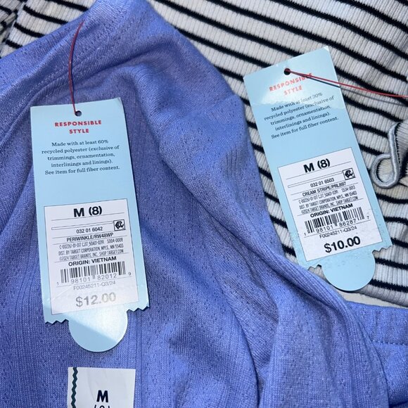 Cat & Jack Long-Sleeve Top Striped Turtleneck & Floral PJ Tank Girls M/8 (3-Pk) - Picture 12 of 13